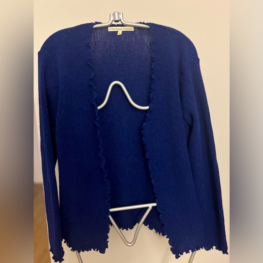 The Alpaca Collection Blue Cardigan Sweater